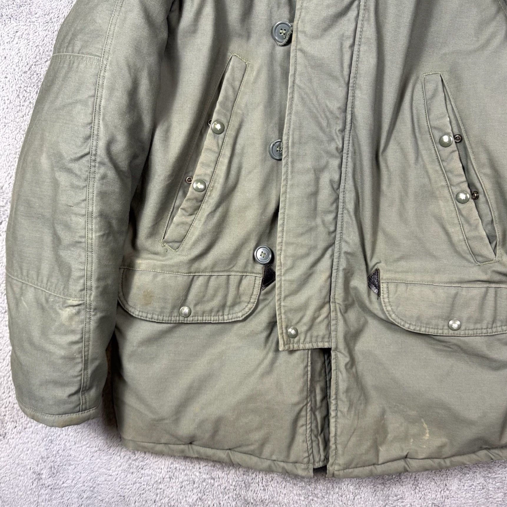 Vintage VINTAGE Spiewak N-3B Parka Mens L Fur Hood Green Chest 50 Insulation Polyester Winter Weathergear Windproof Pockets Size US L / EU 52-54 / 3 - 2 Thumbnail