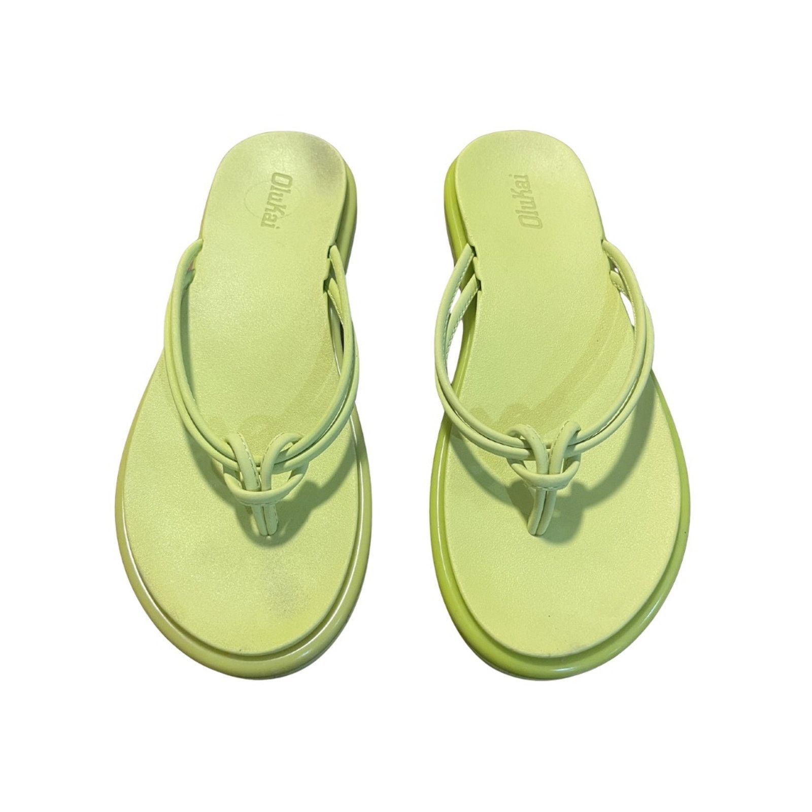 Olukai Aka Knotted Flip Flop Citron Green Sandal 6.5 Summer Beach Size US 6.5 / IT 36.5 - 1 Thumbnail