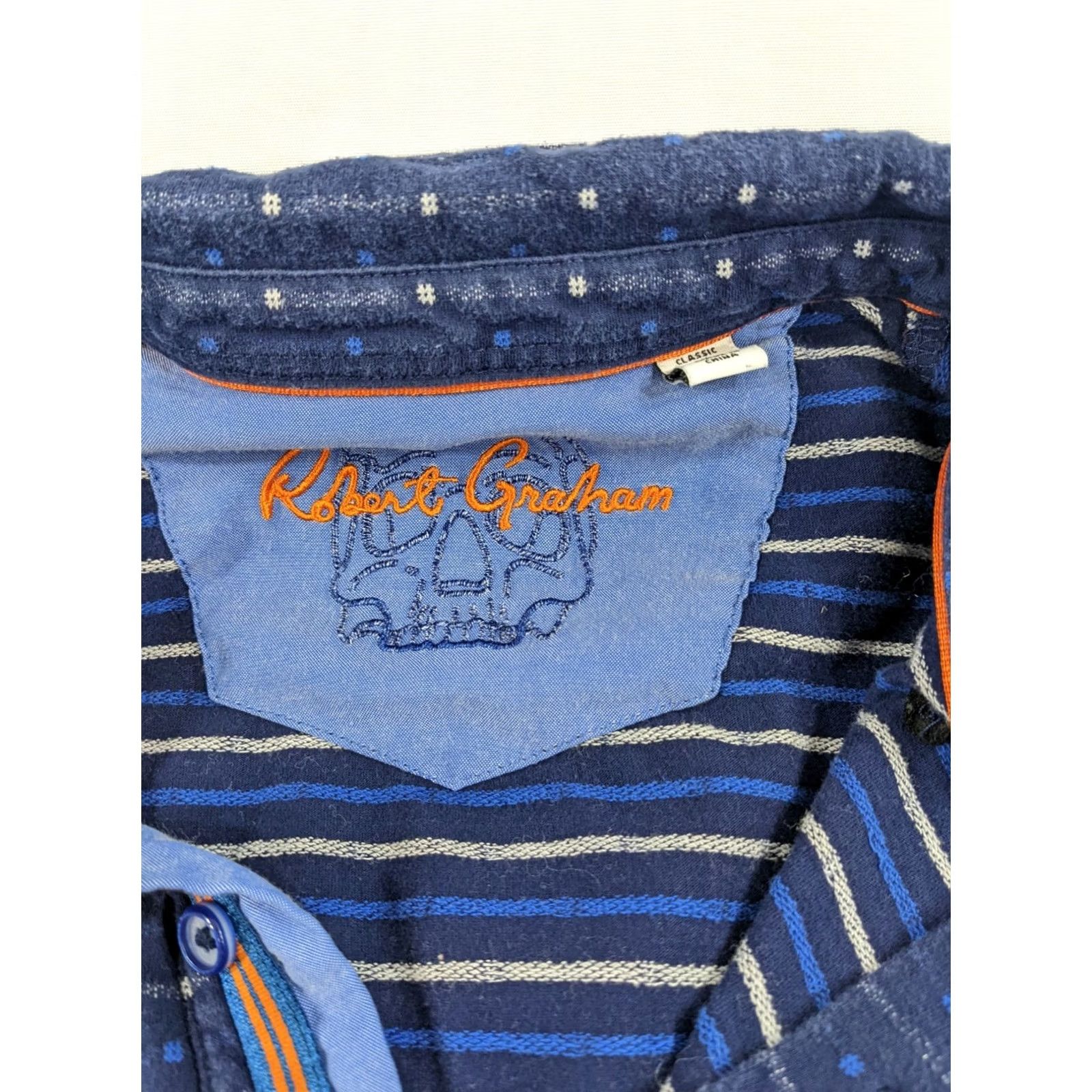 Robert Graham Robert Graham Polo Shirt Adult Medium Navy Blue Static Dot 3 Button Size US M / EU 48-50 / 2 - 4 Thumbnail