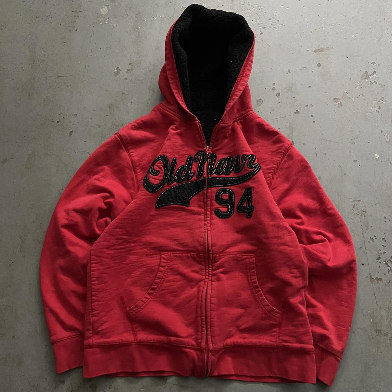 Old Navy × Vintage Vintage Y2K Old Navy Sherpa Lined Full Zip Grunge Red Hoodie Size US XS / EU 42 / 0 - 1 Thumbnail