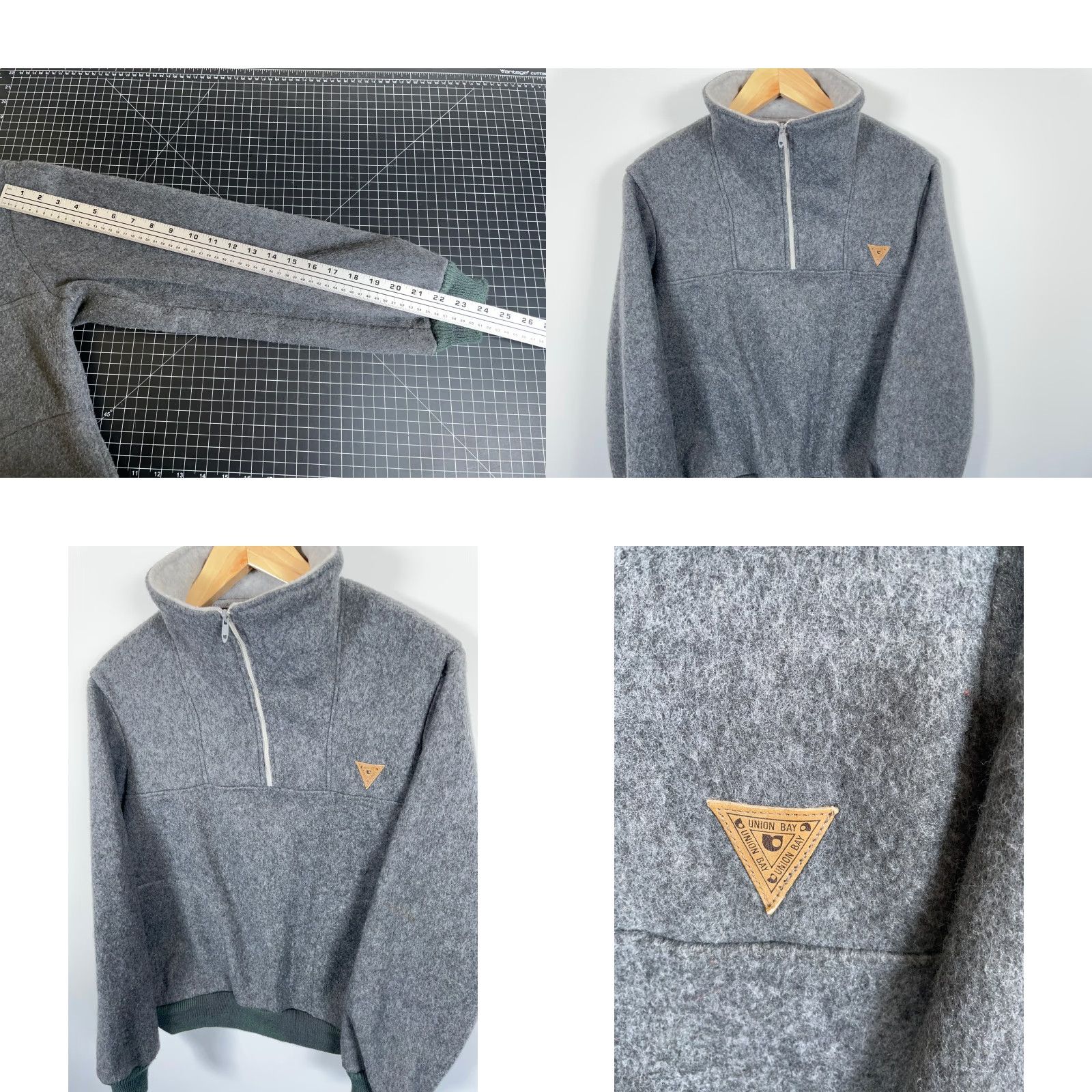 Vintage VINTAGE Unionbay Fleece Pullover Jacket Mens Large Gray 1/4 Zip Zipper Polyester Casual Retro 90s Outdoors Womens? Mens Size US L / EU 52-54 / 3 - 8 Thumbnail