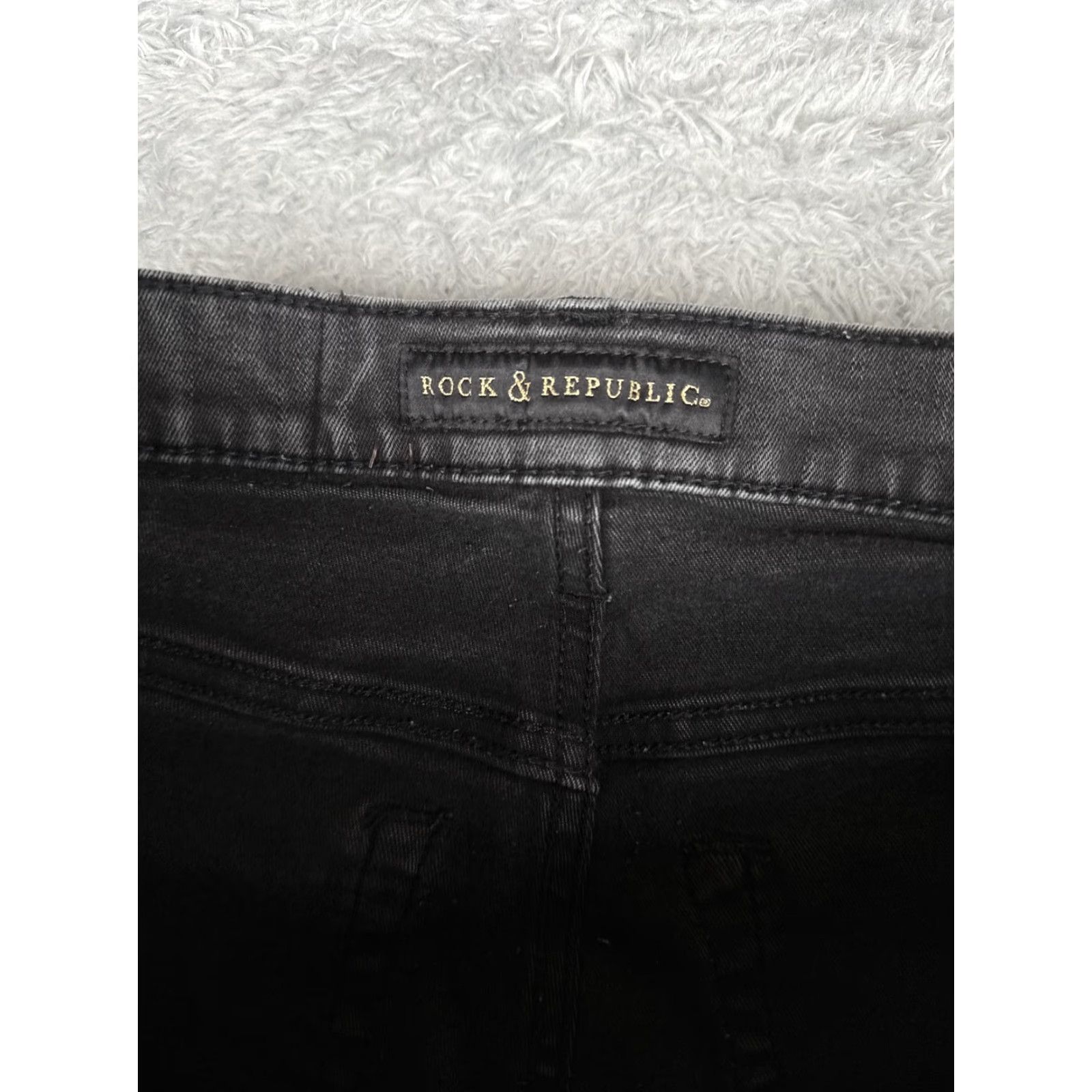 Vintage Rock & Republic Kendra Curvy Bootcut Jeans Womens 10 Gray Charcoal Wash 30x31 Denim Jeans Rock & Republic Kasandra Womens Size 32" / US 10 / IT 46 - 6 Thumbnail