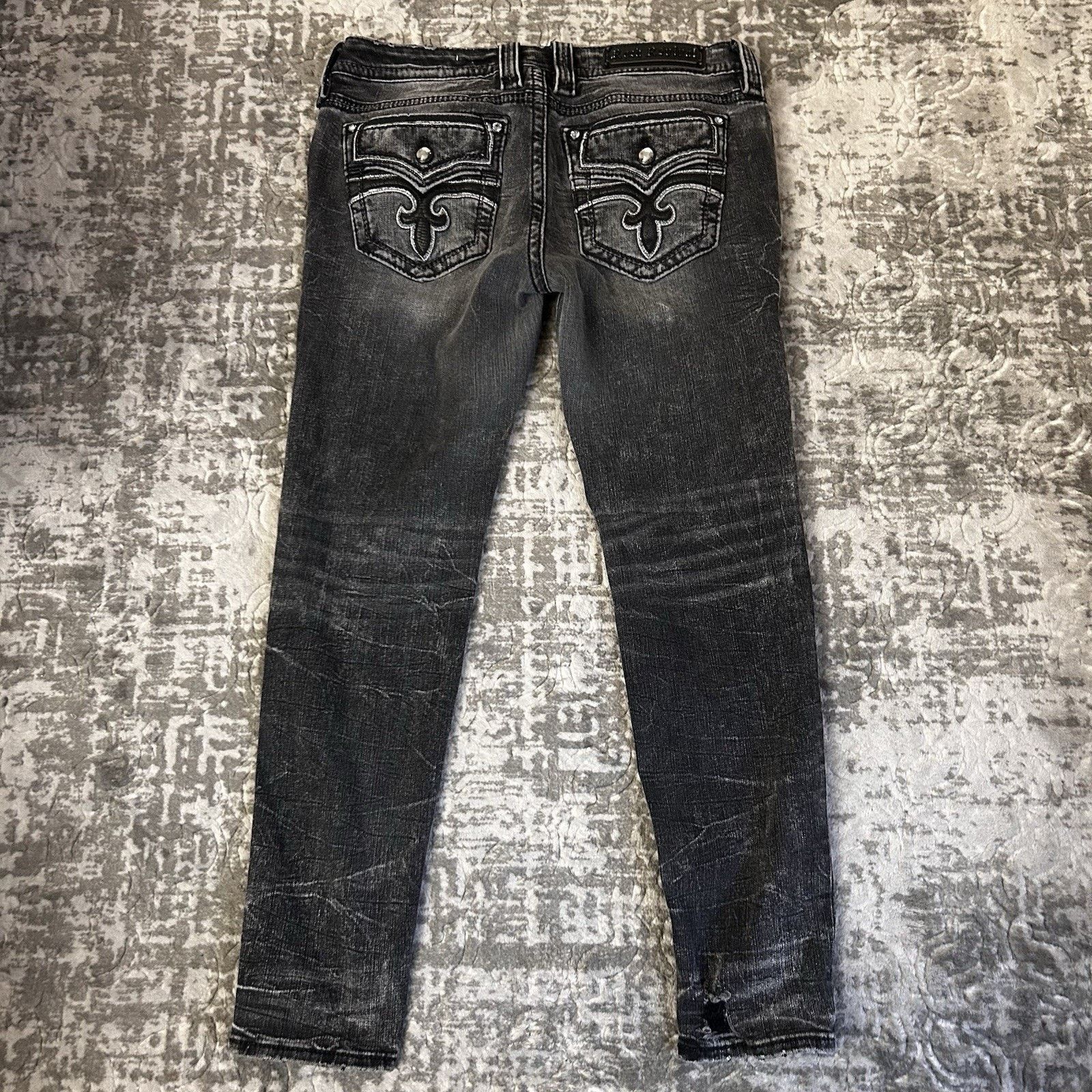 Rock Revival Rock Revival Celinda Skinny Low Rise Black Denim Sz 31 Size 31" - 6 Thumbnail