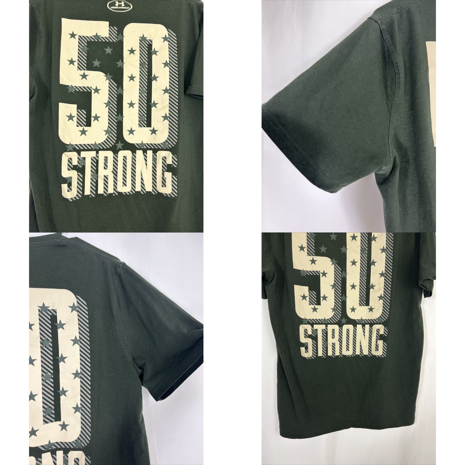 Under Armour Under Armour Mens Small Loose Heat Gear Freedom American 50 Strong Green T-Shirt Size US S / EU 44-46 / 1 - 8 Thumbnail