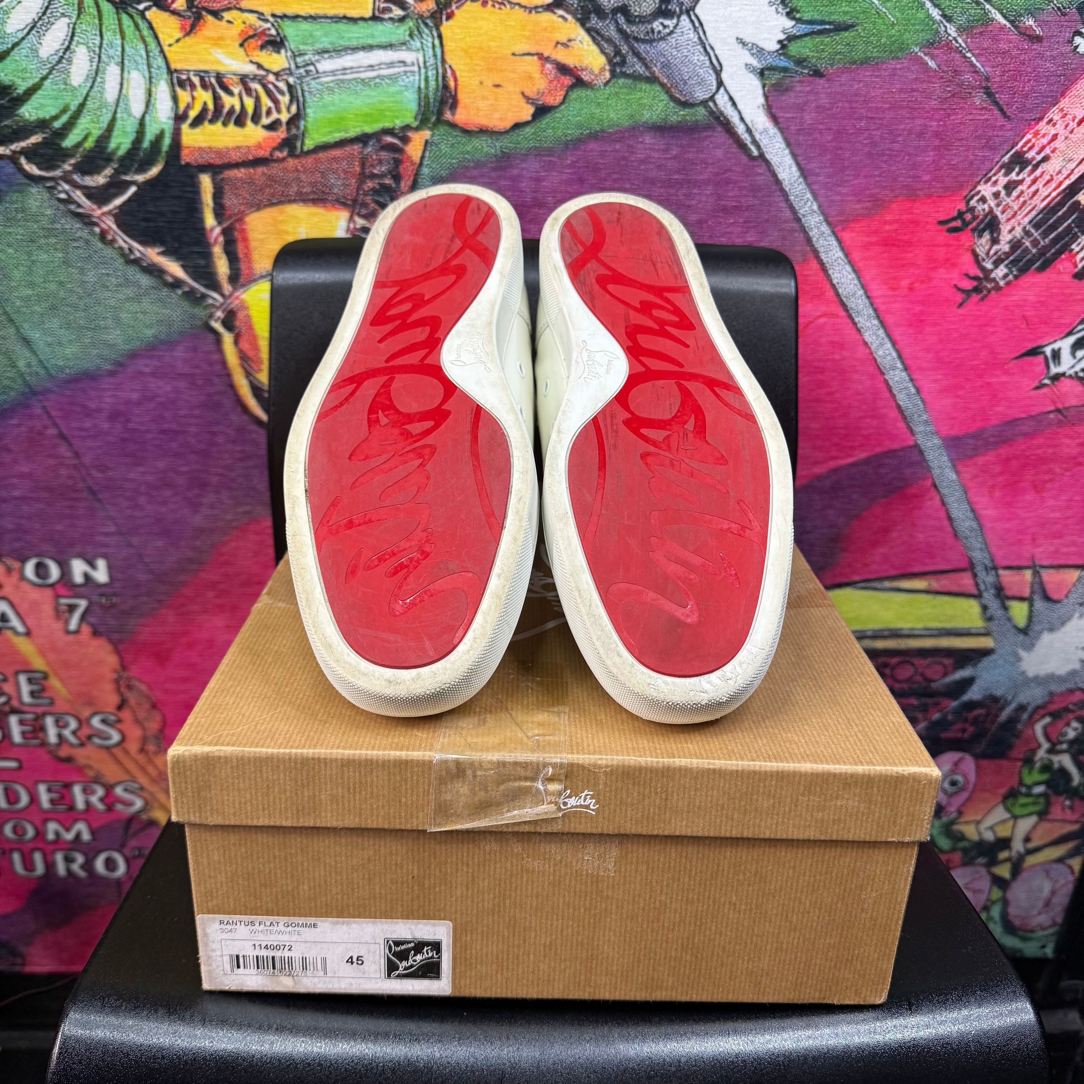 Christian Louboutin Christian Louboutin Louis White Calfskin Leather Sneaker Size US 12 / EU 45 - 3 Thumbnail
