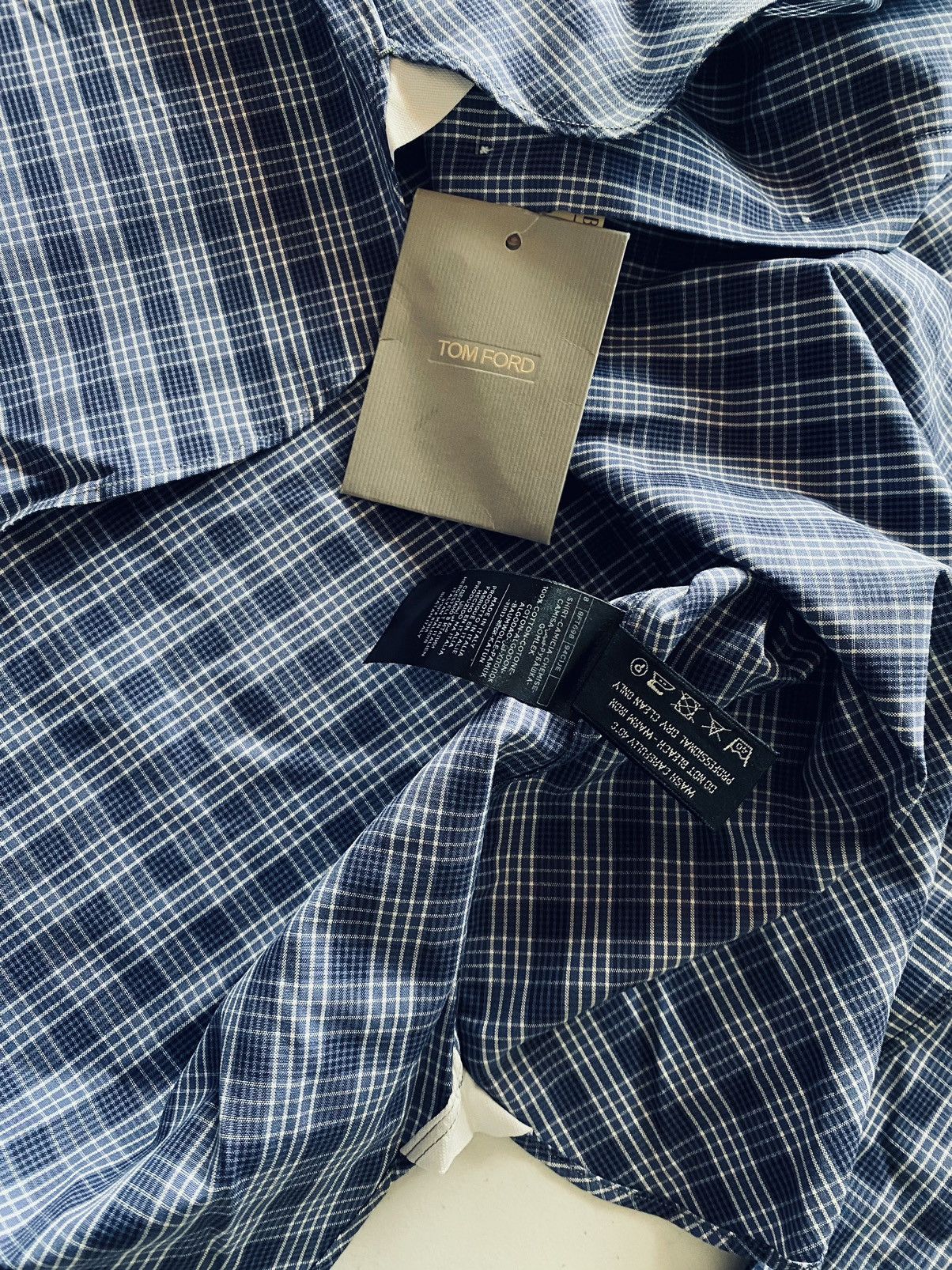 Tom Ford Tom Ford blue glen check shirt 16.5 42e NEW Size US L / EU 52-54 / 3 - 10 Thumbnail