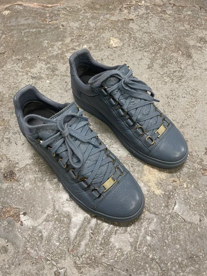 Balenciaga Arena Baby Blue Low Leather Shoes