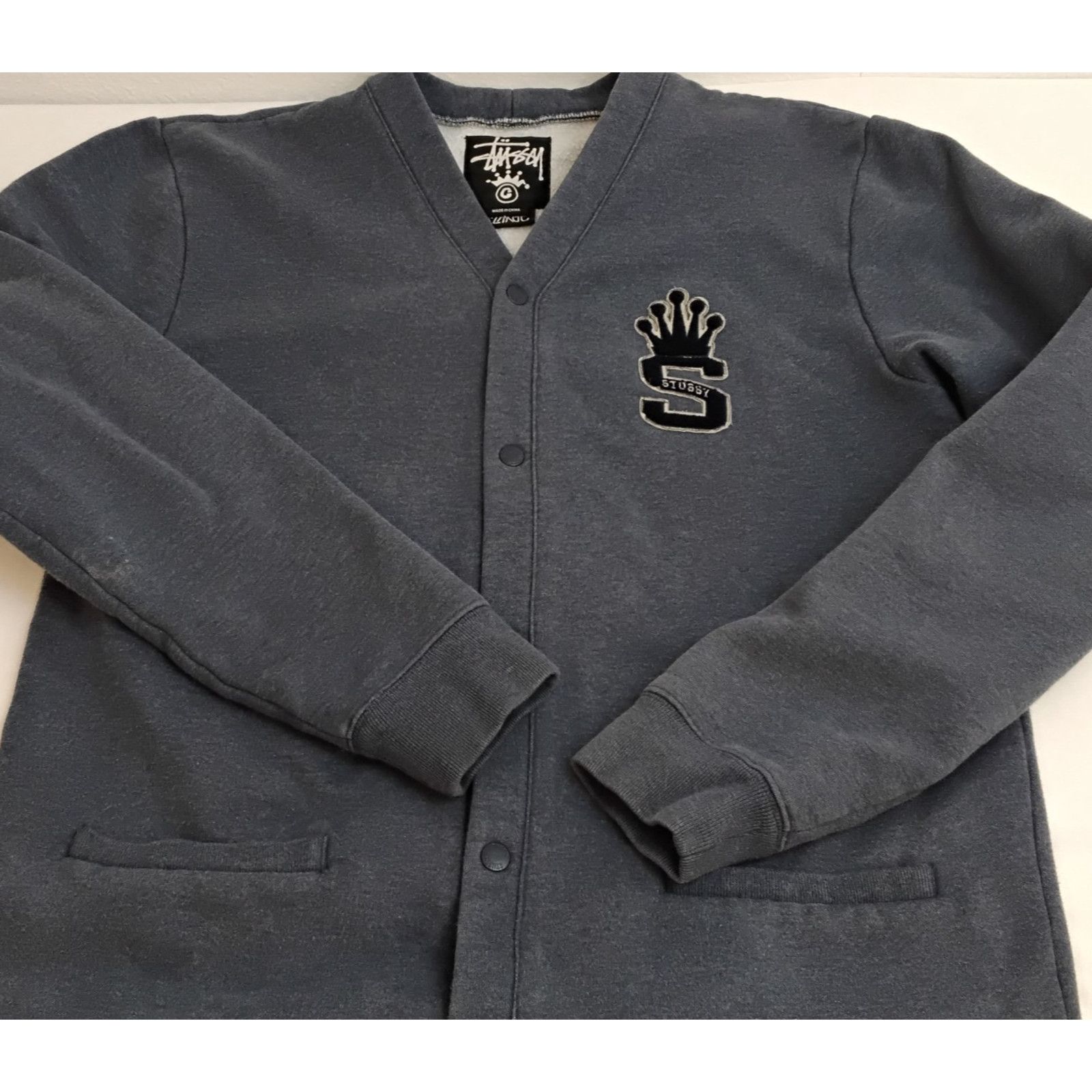 Stussy Stussy Varsity Jacket Men's XL Blue Terry Lining Minor Stain Size US XL / EU 56 / 4 - 5 Thumbnail