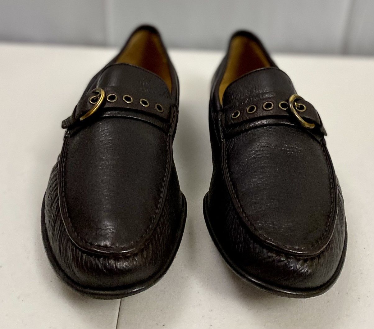 Bally Bally Dark Brown Deerskin Logo Buckled Strap Loafer 12 NIB Size US 12 / EU 45 - 17 Thumbnail