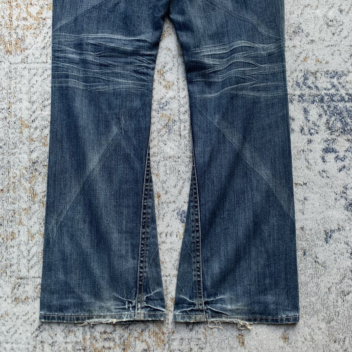 Japanese Brand × Vintage Rare Japanese Brand CLRide Blue Wash Distressed Flared Jeans Size US 34 / EU 50 - 8 Thumbnail