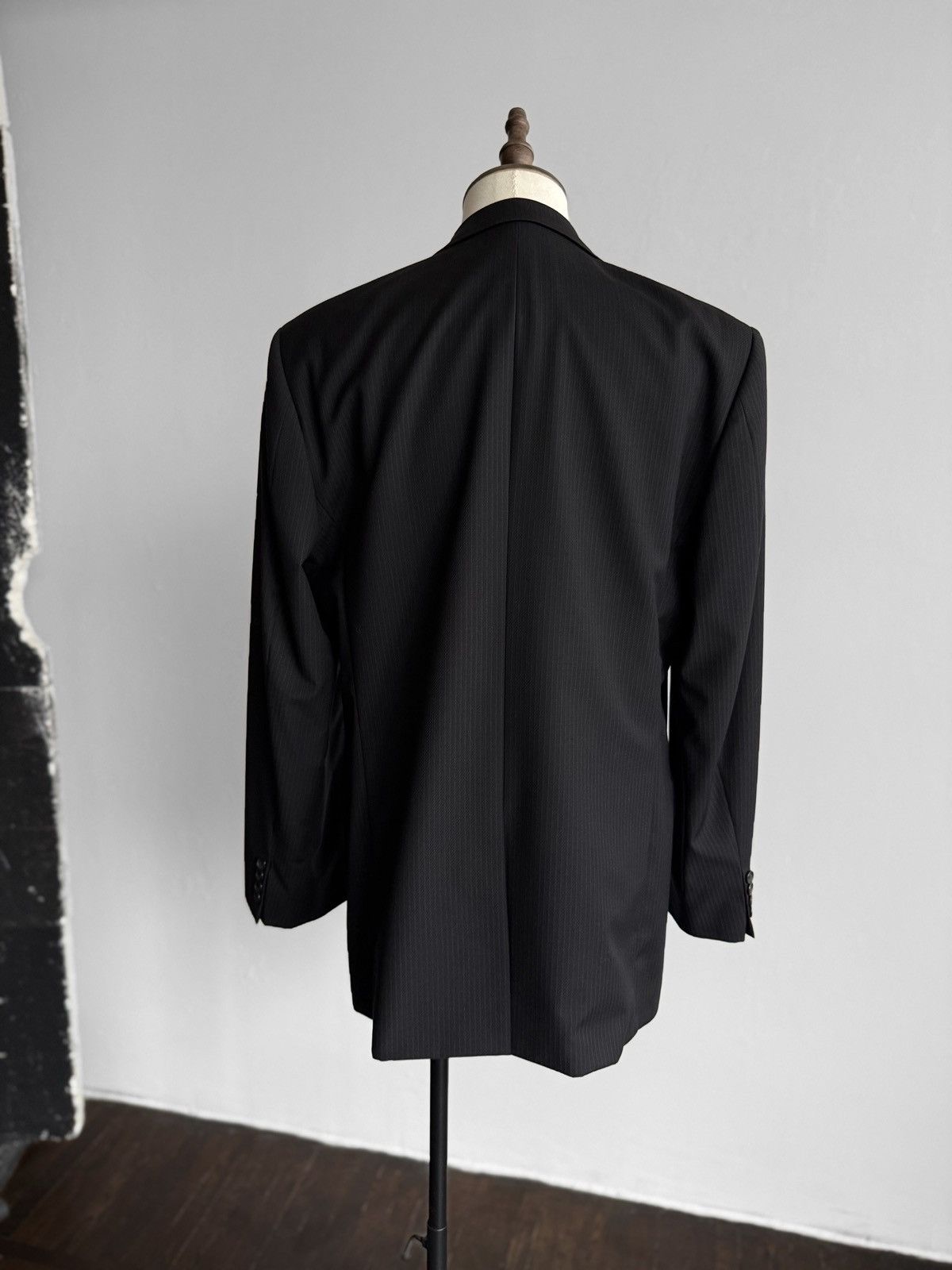 Givenchy Givenchy Men Black Pinstripe 3-Button Suit Blazer Jacket Size 40S - 2 Thumbnail