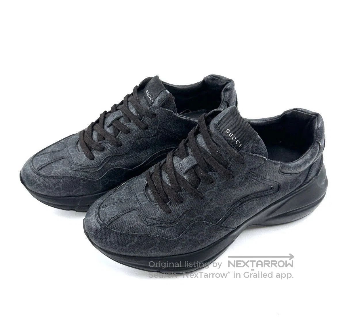 Gucci Black Low-Top Sneakers with Pattern. Size US 8.5 / EU 41-42 - 1 Thumbnail