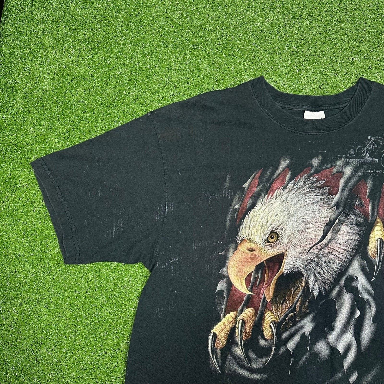 Anvil Vintage 90s Bald Eagle Break Biker AOP Men's XL Size US XL / EU 56 / 4 - 18 Thumbnail