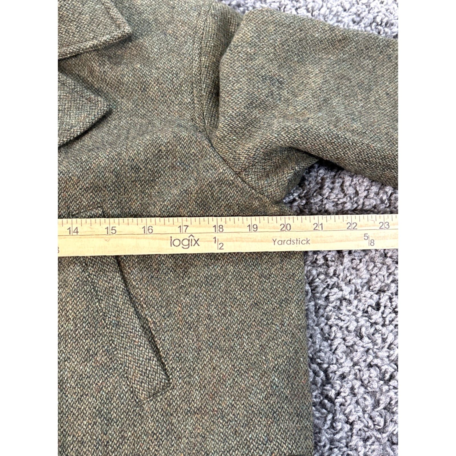 Ralph Lauren VINTAGE Lauren Ralph Lauren Blazer Womens 8 Herringbone Wool Zipper Green Lined Pockets Jacket Size M / US 6-8 / IT 42-44 - 3 Thumbnail