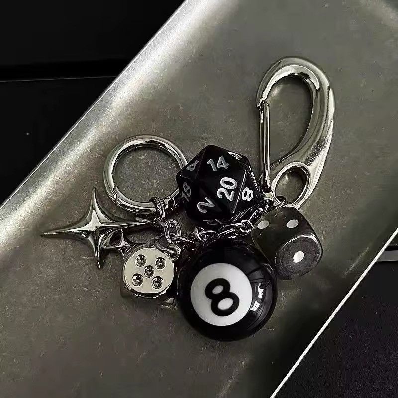 Japanese Brand × Jewelry Star Sparkle Oval Black 8 Fashion Carabiner Keychain Size ONE SIZE - 5 Thumbnail