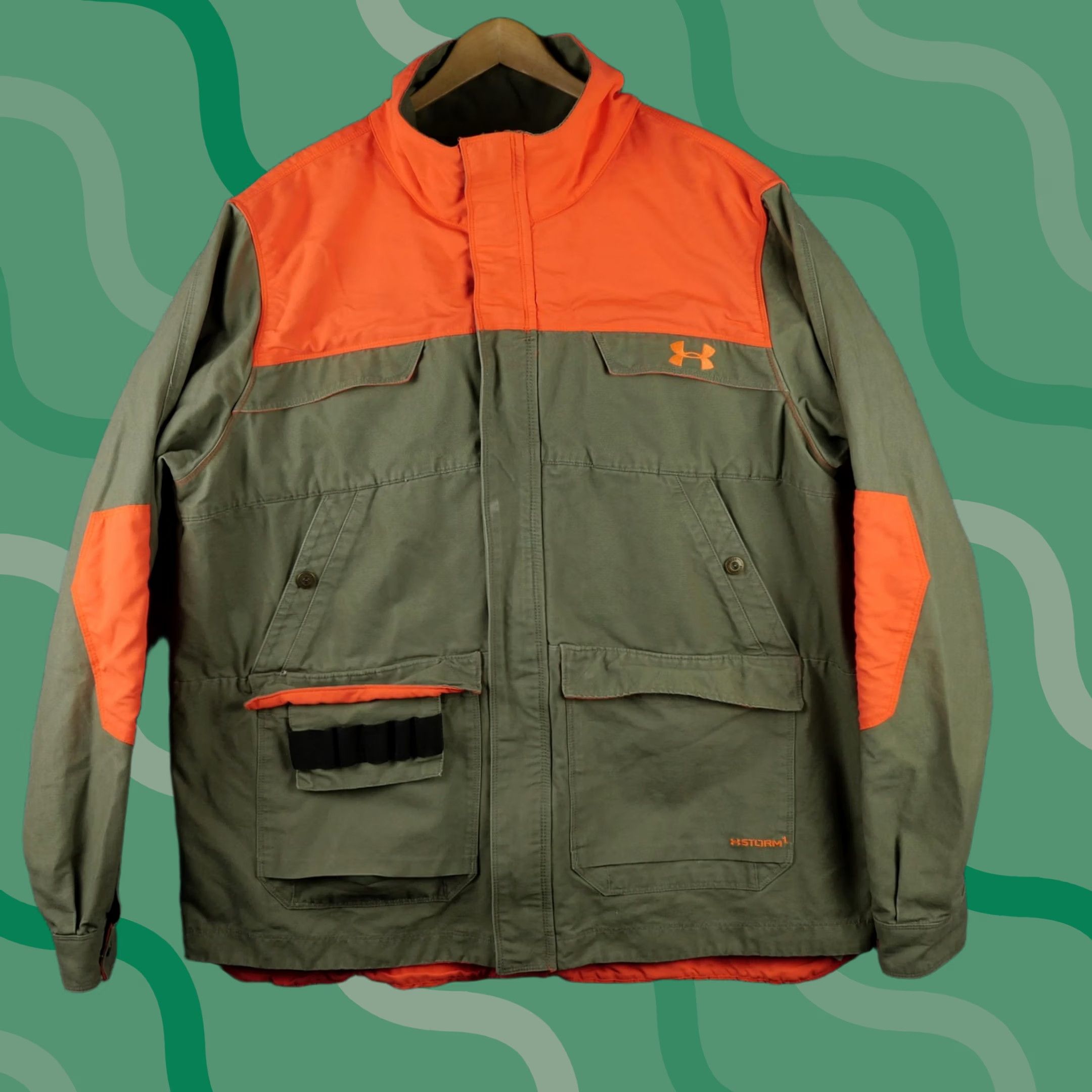 Under Armour Under Armour Jacket Mens 2XL Green Orange Storm 1 Hunting Parka Shooting High Vis Water Resistant All Seasons Camouflage Navy? Size US XXL / EU 58 / 5 - 1 Thumbnail