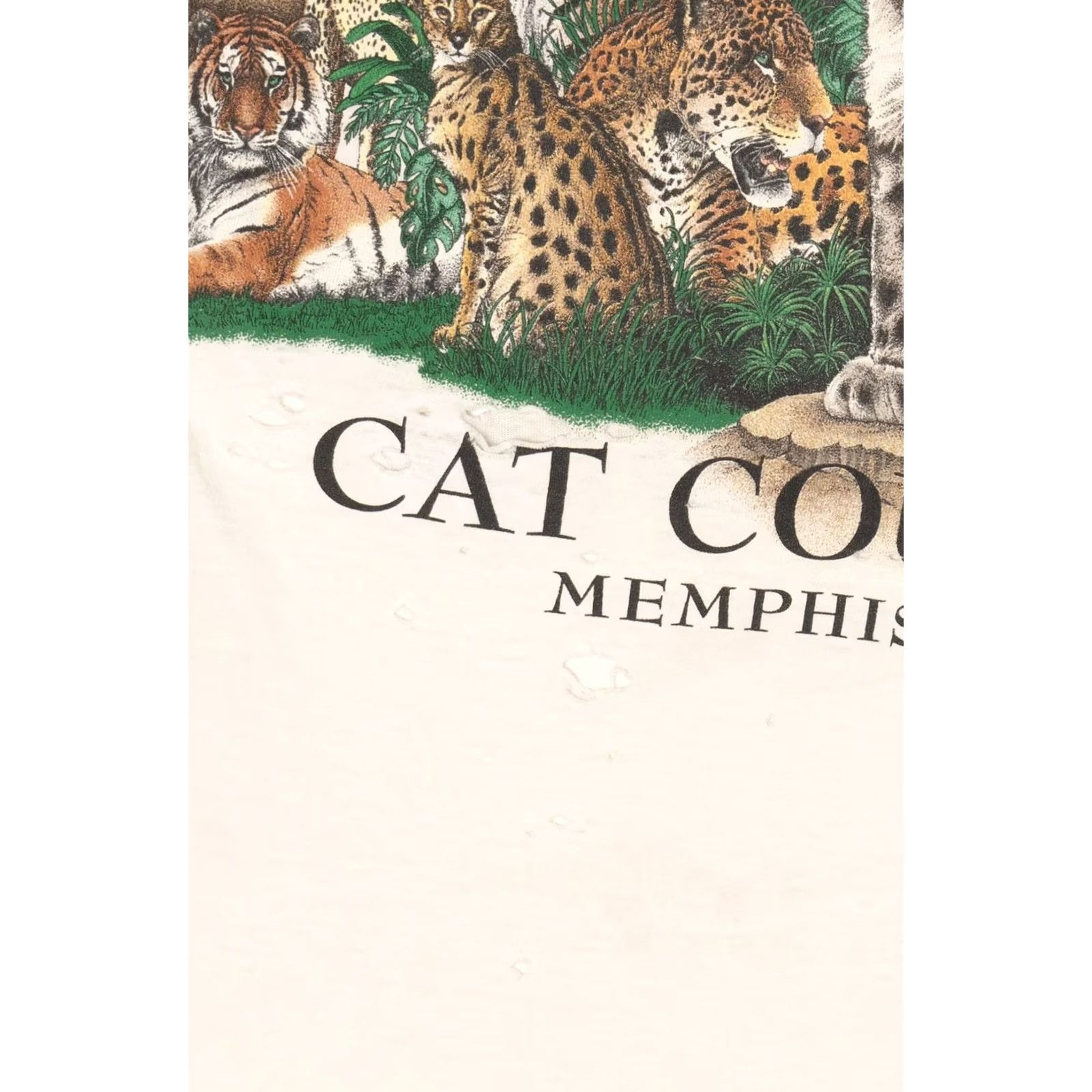 Vintage VINTAGE Skimmers T-Shirt White Short Sleeve Large Unisex Adults 1990s Thrashed Cat Country Memphis Zoo Big Cats Wrap Around Men Womens Boys Girls Size US L / EU 52-54 / 3 - 5 Thumbnail