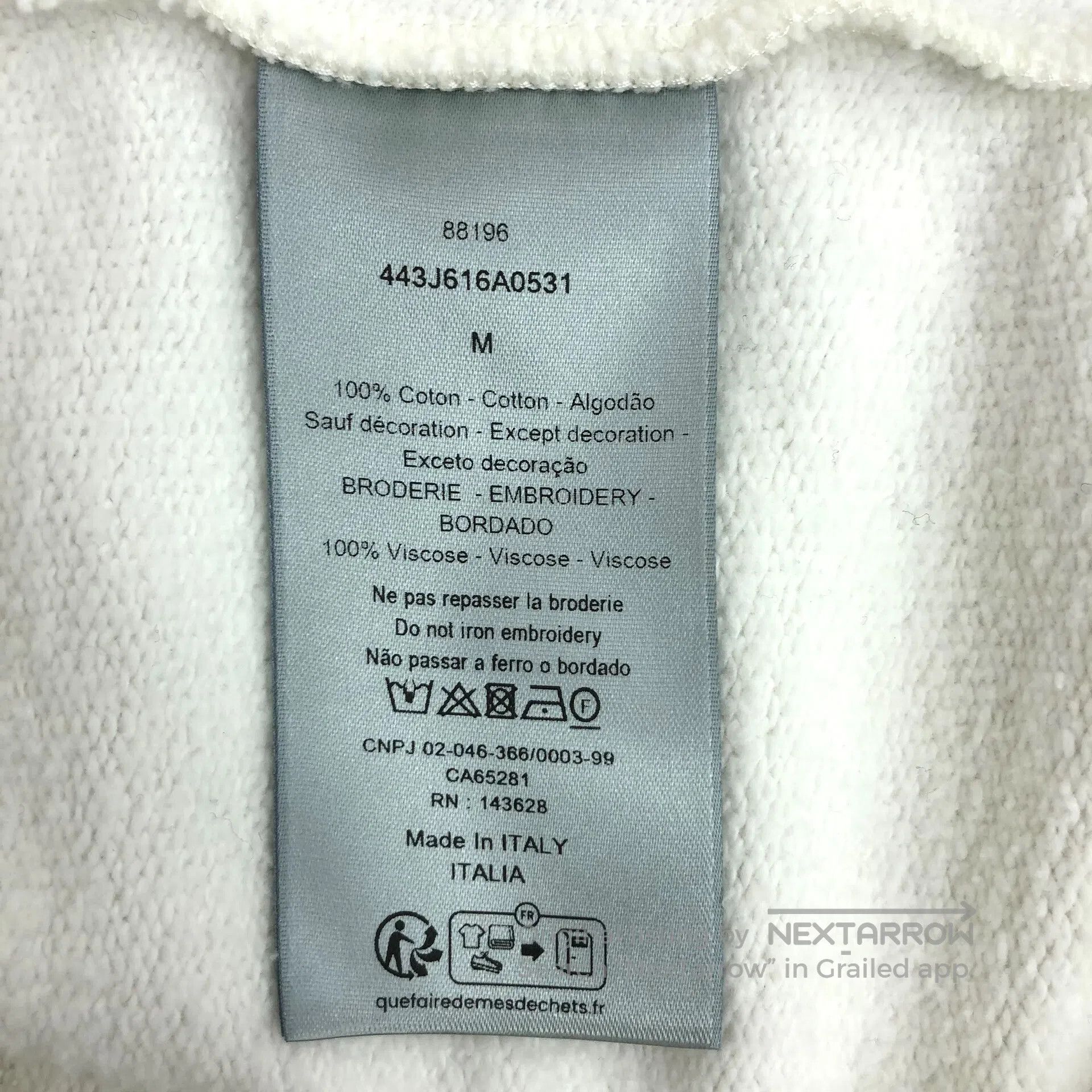 Dior Dior White Logo Embroidered Cotton Collar Half-Zip Long-Sl Size US M / EU 48-50 / 2 - 7 Thumbnail