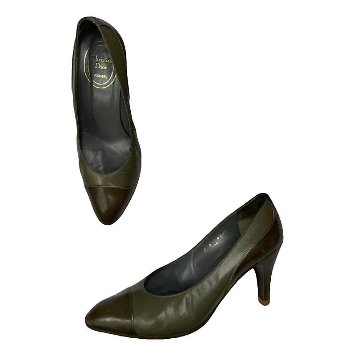Dior Green Leather Heel Size US 5 / IT 35 - 1 Thumbnail