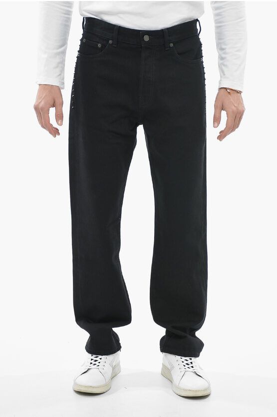 image of Valentino Black Untitled Studded Jeans 20 Cm, Men's (Size 32)