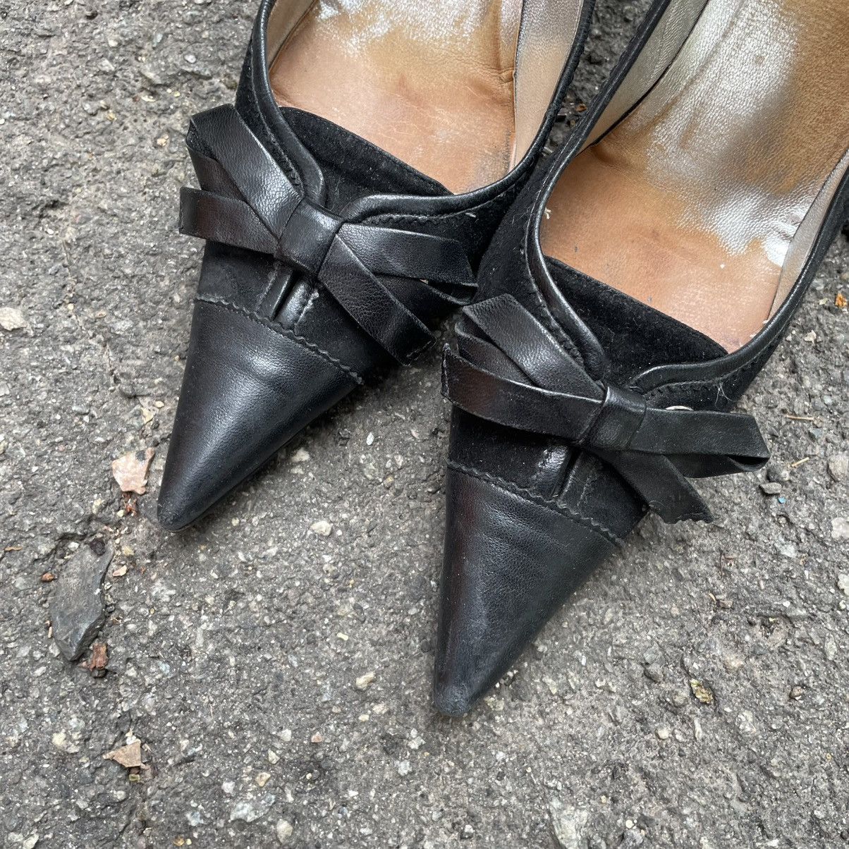 Dolce & Gabbana 39.5 Dolce Gabbana Black Leather Sling Heels Pumps slip shoe Size US 8.5 / IT 38.5 - 7 Thumbnail