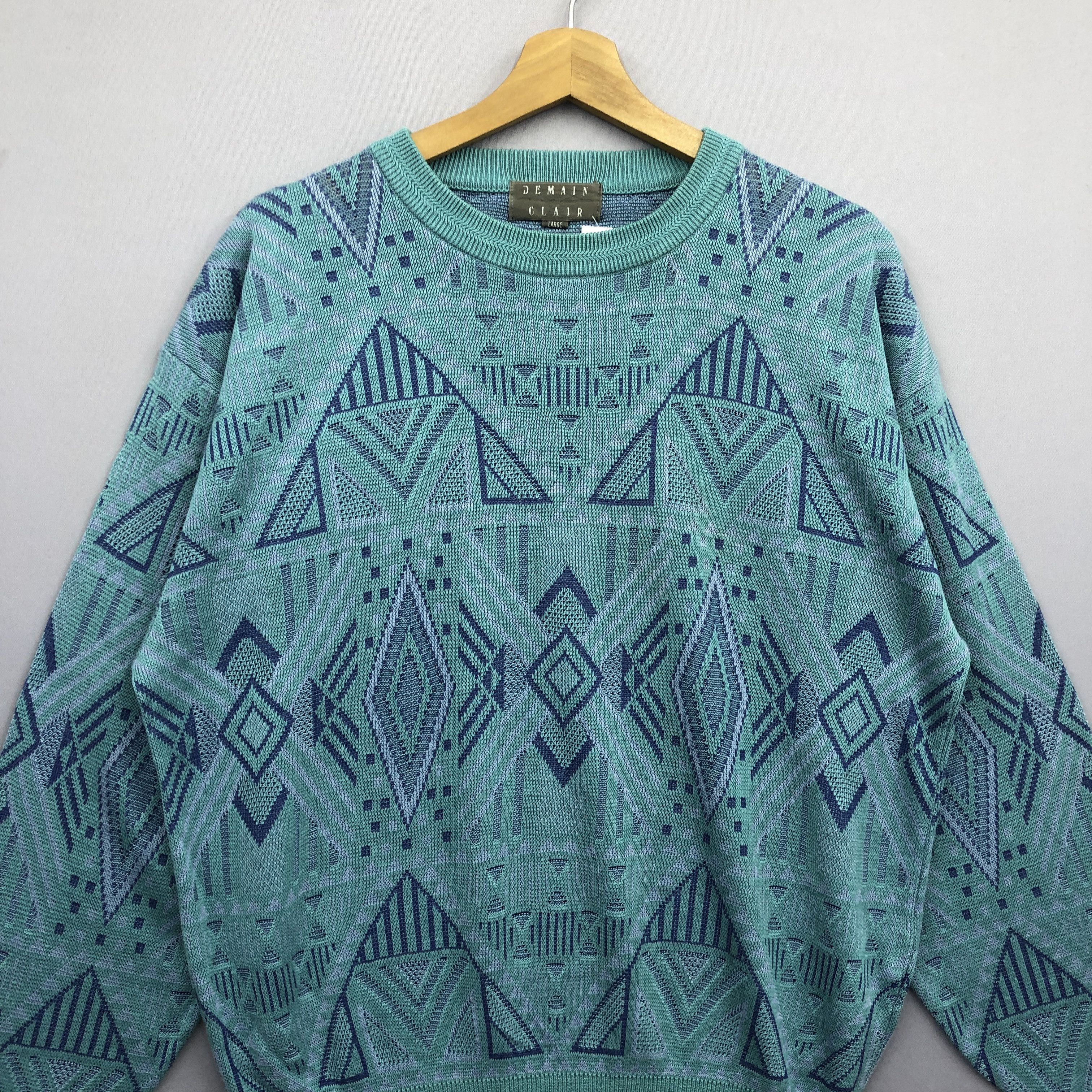 Japanese Brand × Vintage 90s Aztec Navajo Pattern Knit psychedelic Sweater Sweatshirt Size US M / EU 48-50 / 2 - 2 Thumbnail