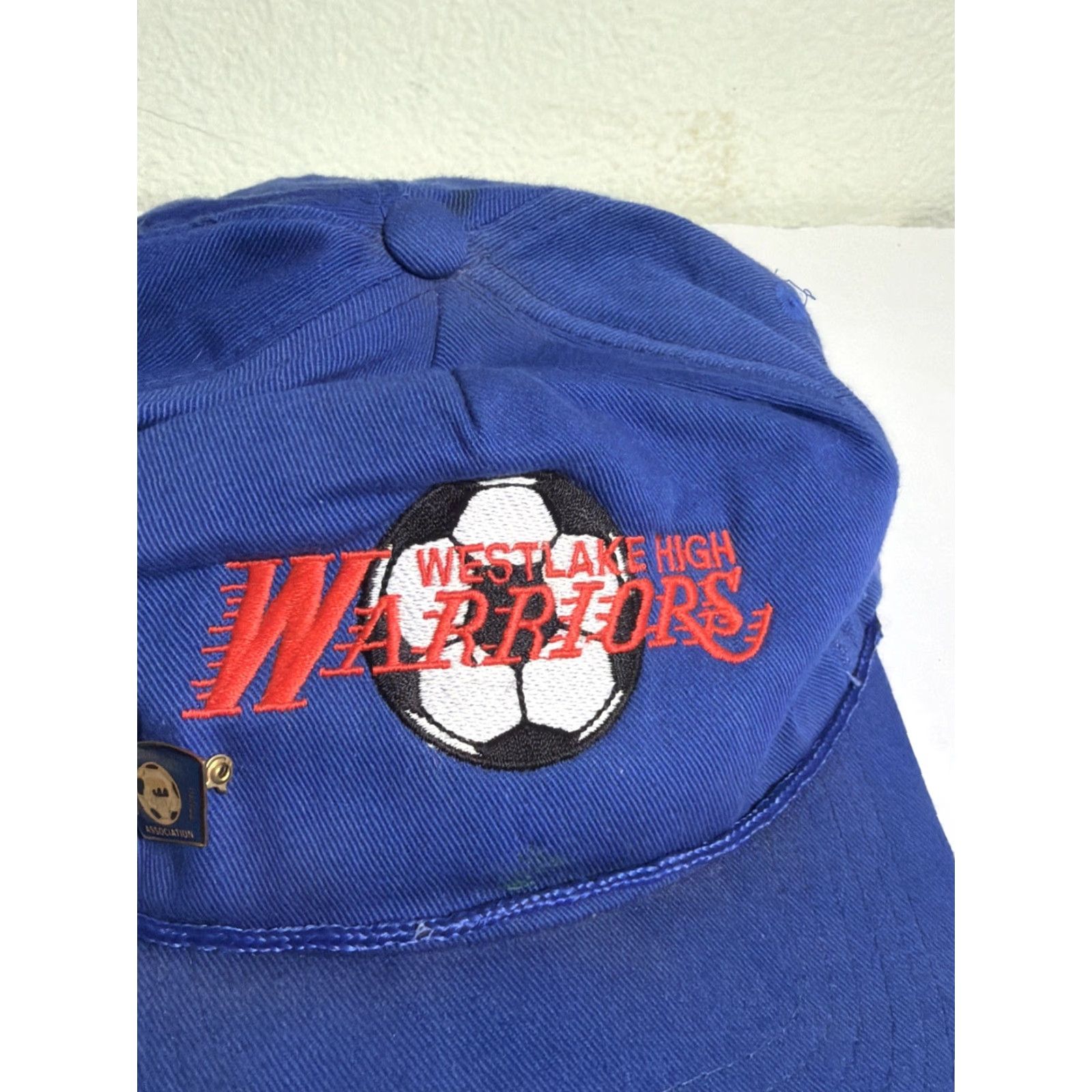 Vintage VINTAGE 90s Strapback Hat Li-tom Blue Orange Westlake High Warriors Crack Bill Soccer Men S Cap Accessories Size ONE SIZE - 4 Thumbnail