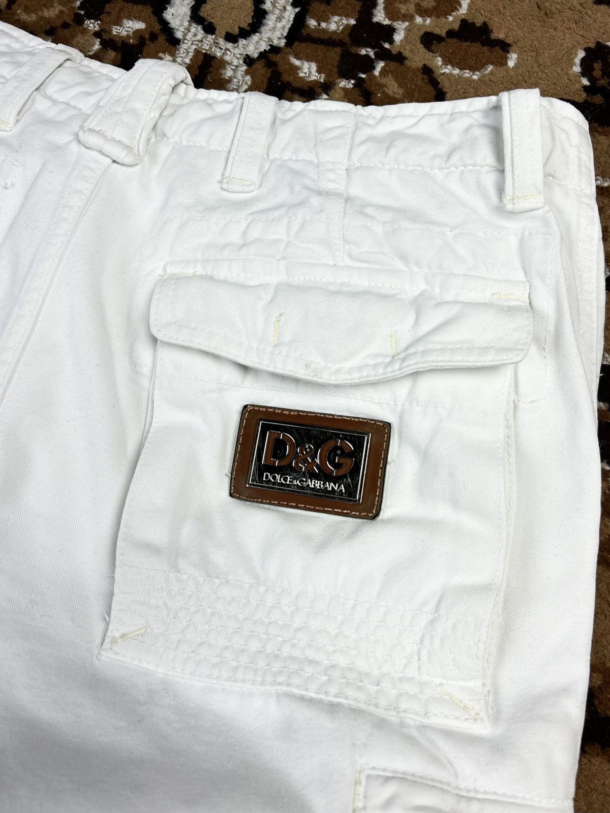 Dolce & Gabbana Dolce & Gabbana Archive White Cargo Pants Metal Logo Vintage Size US 32 / EU 48 - 13 Thumbnail