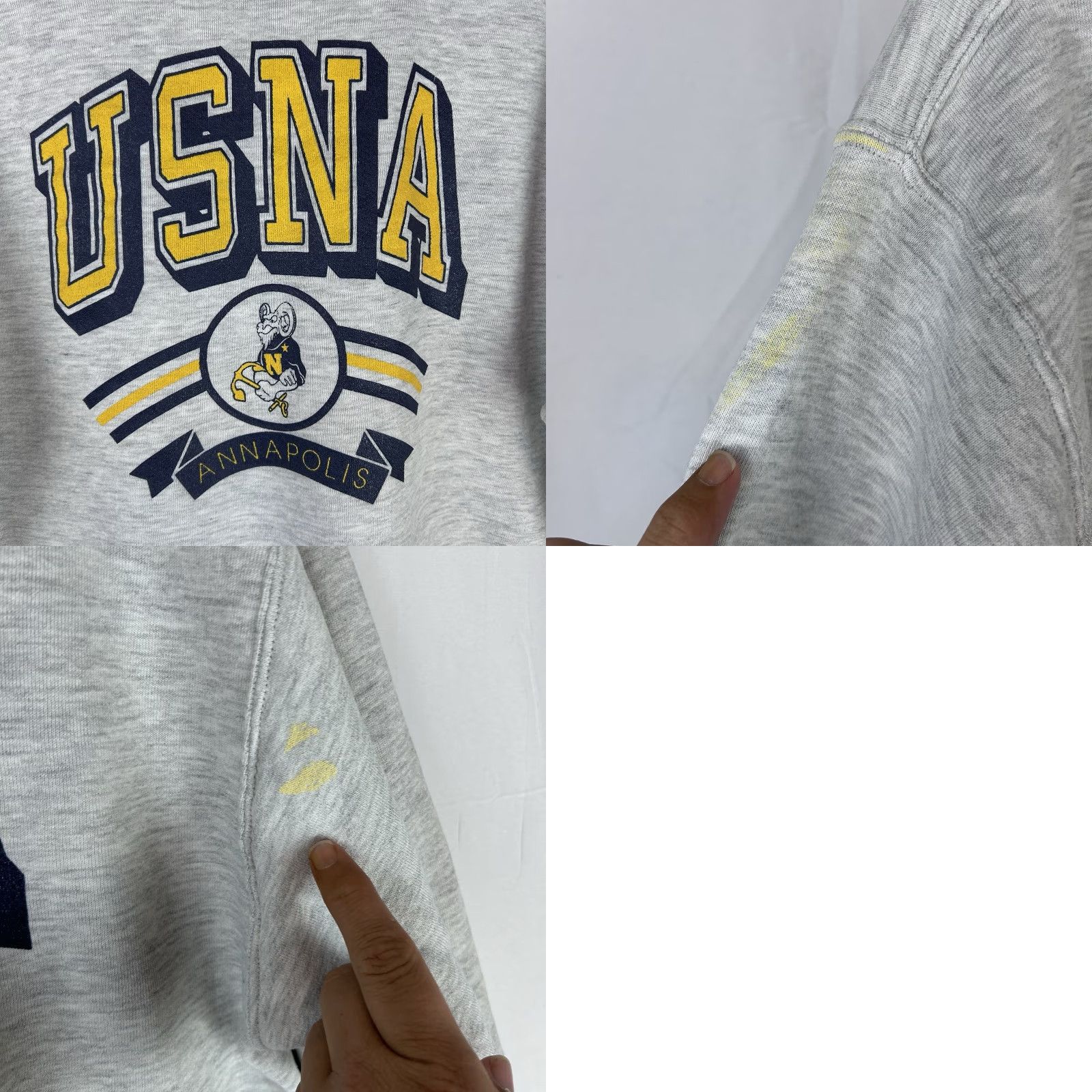 Velva Sheen VINTAGE UWSP Pointers USNA Annapolis Sweater ADULT XL Gray 70s 80s Double Sided Made USA Mens Womens Size US XL / EU 56 / 4 - 9 Thumbnail