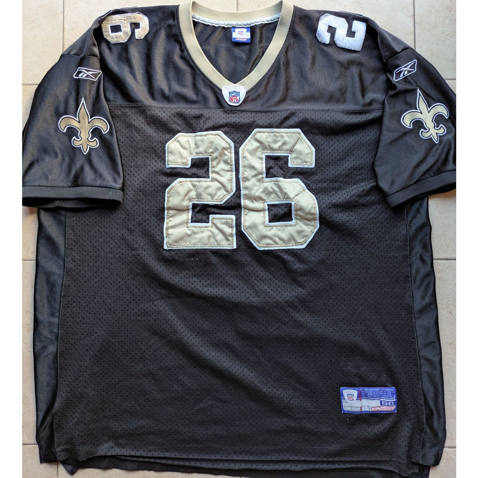 NFL × Reebok Deuce McALLISTER New Orleans Saints 2000s RBK jersey 60 3x Size US XXL / EU 58 / 5 - 2 Thumbnail