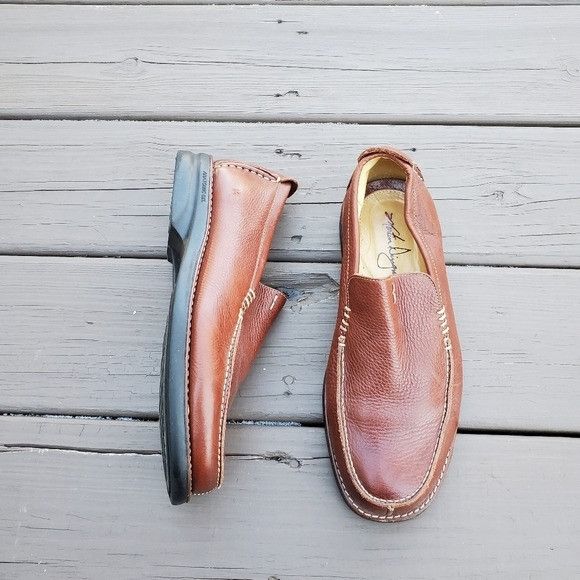 Martin Dingman Martin Dingman Brown Pebbled Buffalo Leather Moc Toe Loafers Size US 8.5 / EU 41-42 - 6 Thumbnail