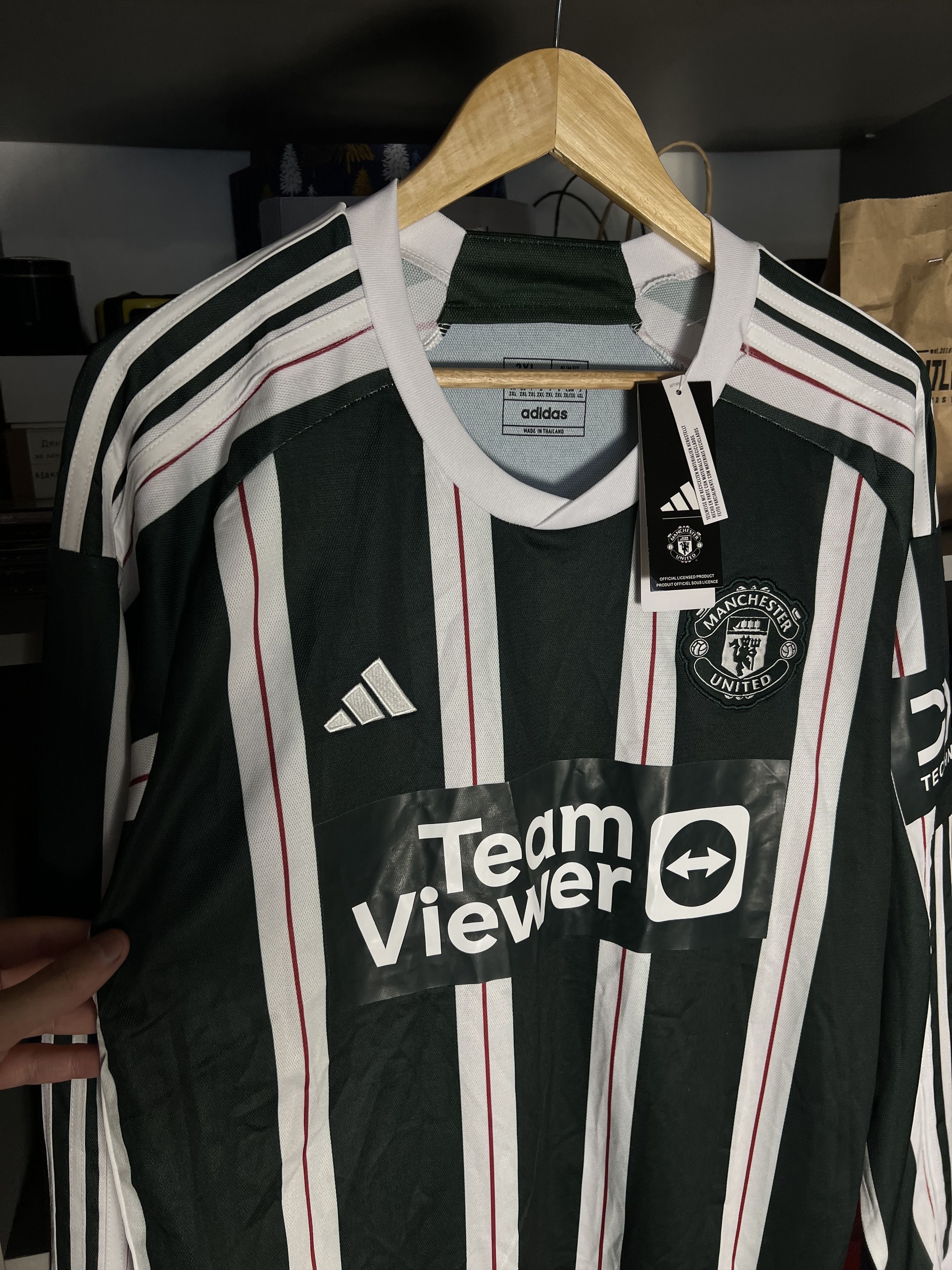 Vintage Very Rare Adidas FC Manchester United England Soccer Jersey Size US XXL / EU 58 / 5 - 3 Thumbnail