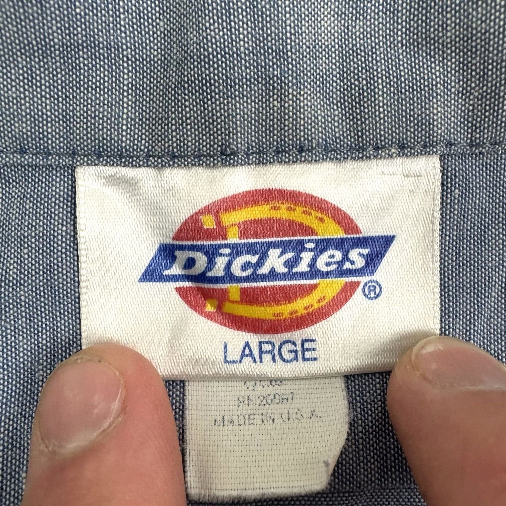 Dickies VINTAGE Dickies Workwear Button Up Shirt Adult Large Blue Cotton, Polyester, Solid, 90s Grunge, Workwear, Dickies, 90s, Mens, Button-Up, Short Sleeve Size US L / EU 52-54 / 3 - 6 Thumbnail