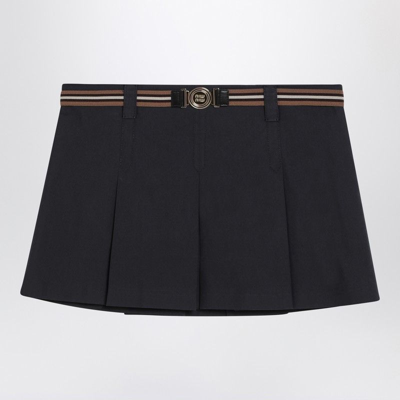 Miu Miu Miu Miu Pleated Blue Miniskirt Size 28" / US 6 / IT 42 - 1 Thumbnail