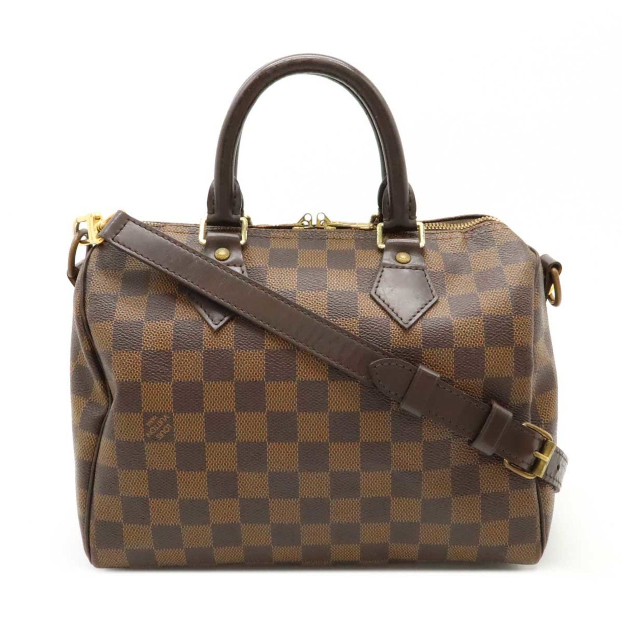 Louis Vuitton Damier Speedy Bandouliere 25 Handbag Boston Bag Shoulder Strap Brown N41368, Women's