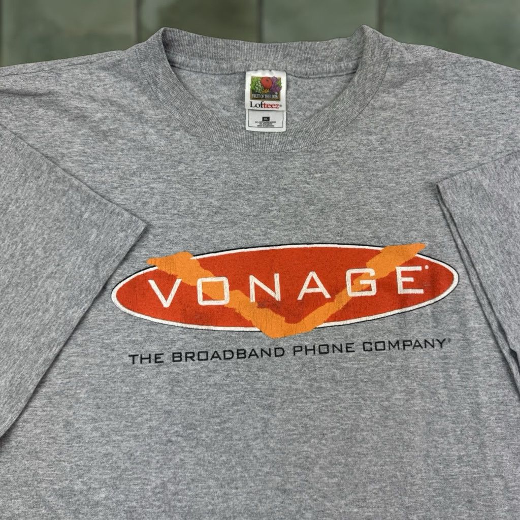 Fruit Of The Loom VINTAGE Fruit of the Loom T-Shirt Men XL Gray Logo 90s Y2K Broadband Movie Promo Size US XL / EU 56 / 4 - 1 Thumbnail