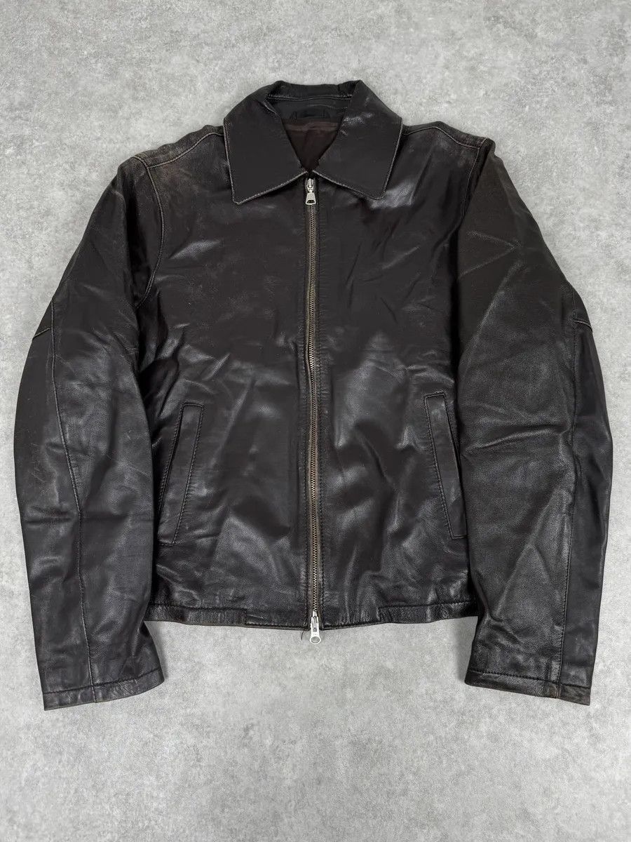 Daniele Alessandrini 2000s Daniele Alessandrini Cropped Brown Leather Jacket Size US S / EU 44-46 / 1 - 1 Thumbnail