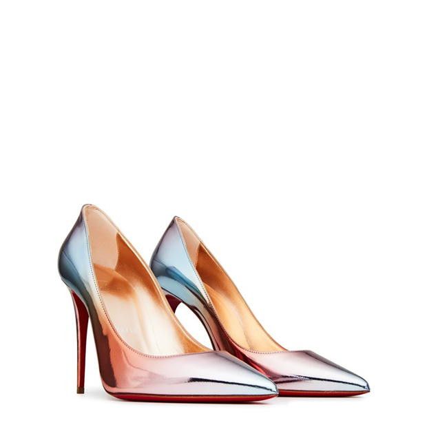 Christian Louboutin Kate 100mm Metallic Leather Pumps Size US 8 / IT 38 - 5 Thumbnail