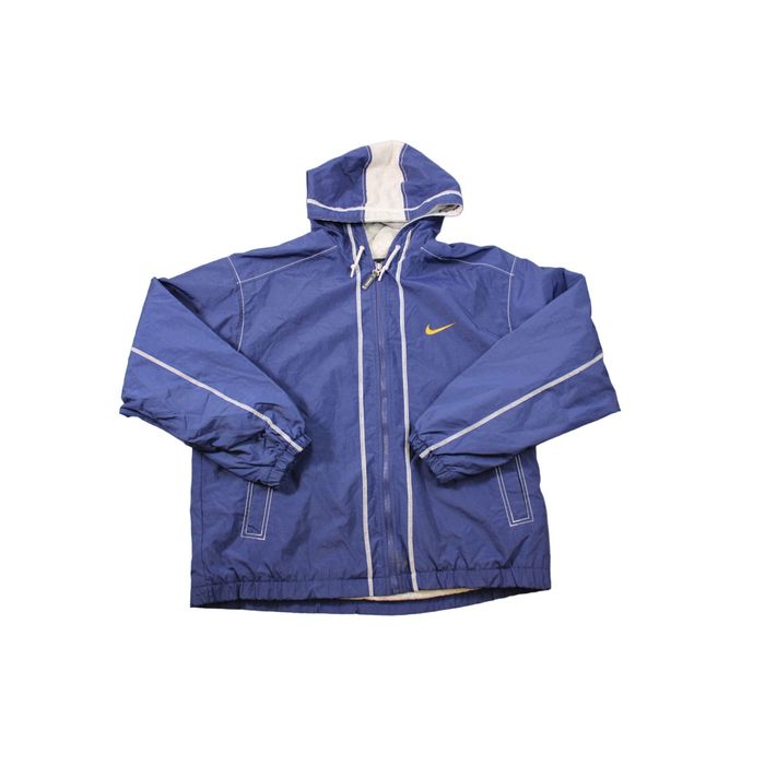 Nike Vintage Nike Windbreaker Jacket Zip Up Hoodie Navy/Grey Size Grailed