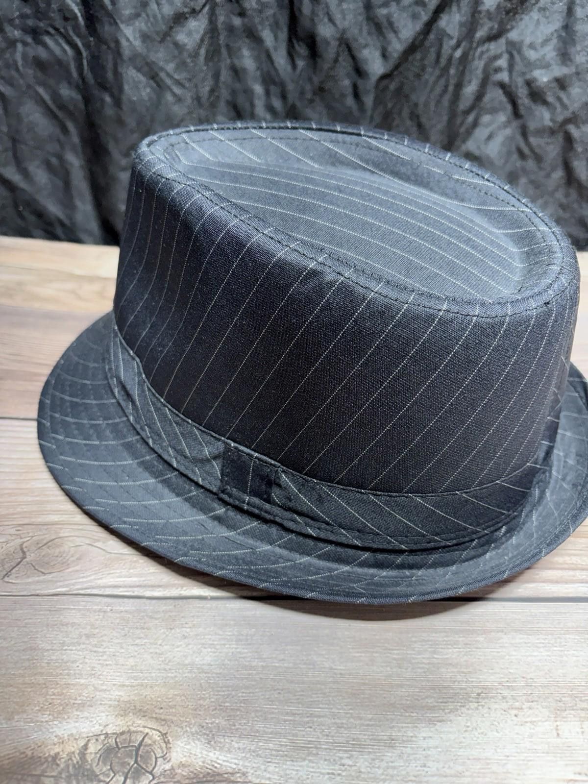 The Unbranded Brand Men’s Fedora Hat Black Pin Striped Size M Size ONE SIZE - 1 Thumbnail