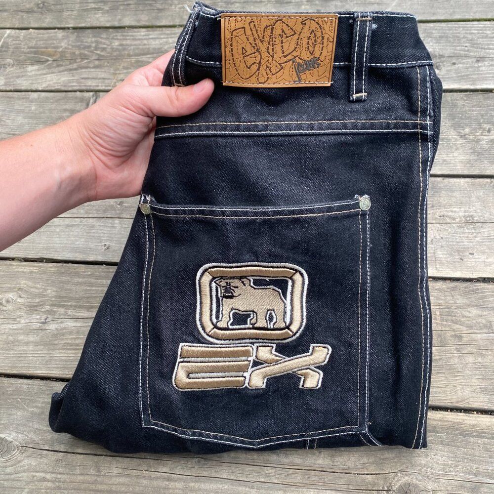 Vintage Vintage 90s Y2K EXCO Bulldog Embroidered Jeans Size 32 Size US 32 / EU 48 - 4 Thumbnail