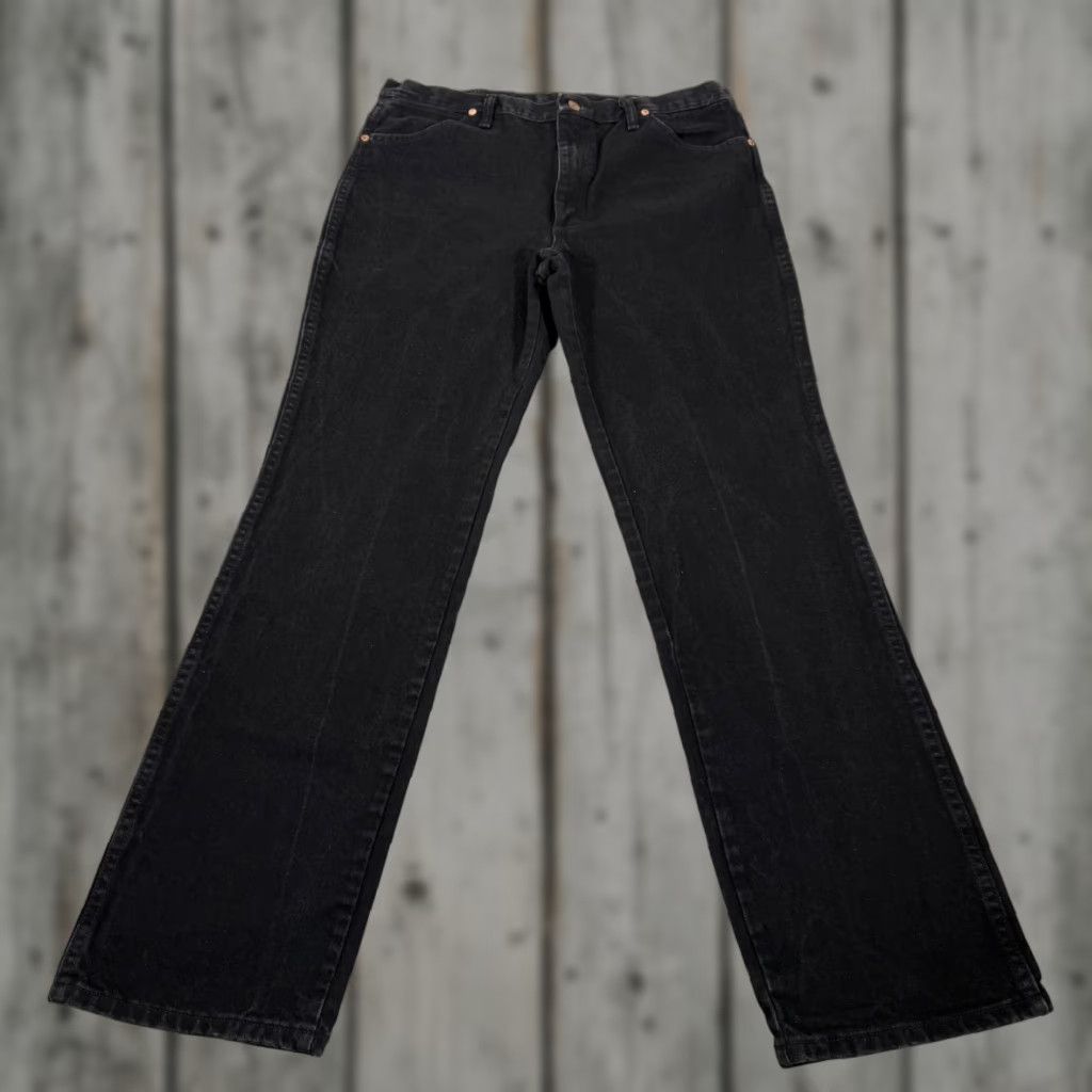 Wrangler Wrangler Jeans Mens 36x34 Black 936 Slim Fit Denim Pants Western Cowboy Cut Work Size US 36 / EU 52 - 1 Thumbnail