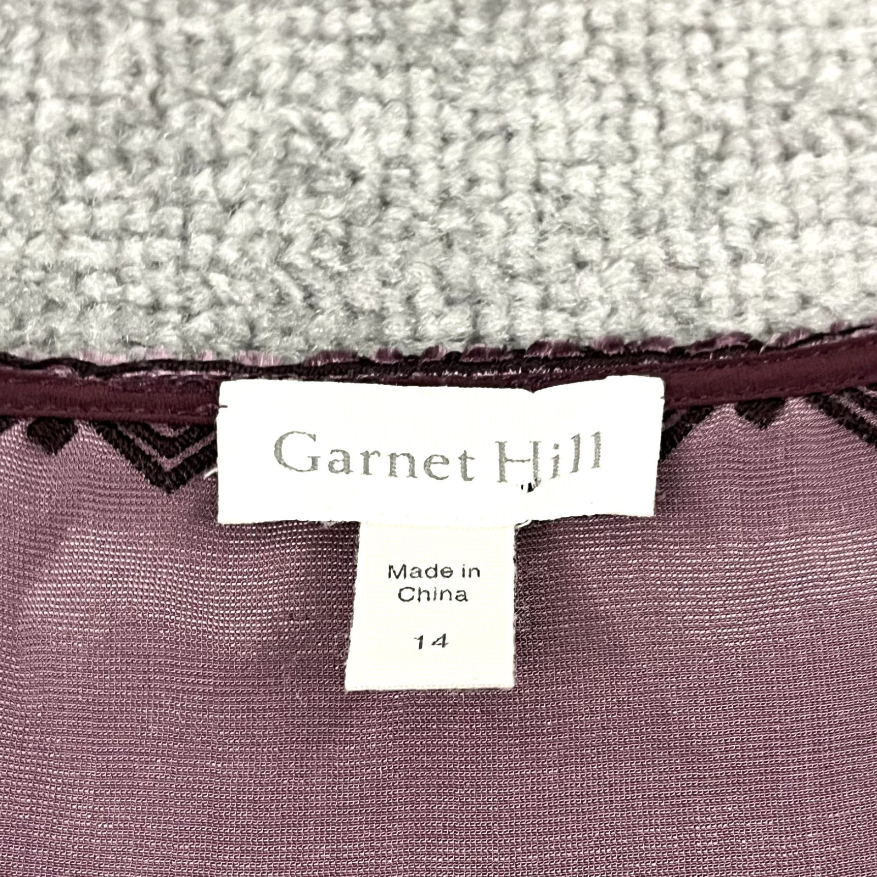 Vintage GARNET HILL Purple Velour Blouse Womens Size 14 3/4 Sleeve Silk Blend Casual Top Size XL / US 12-14 / IT 48-50 - 2 Thumbnail