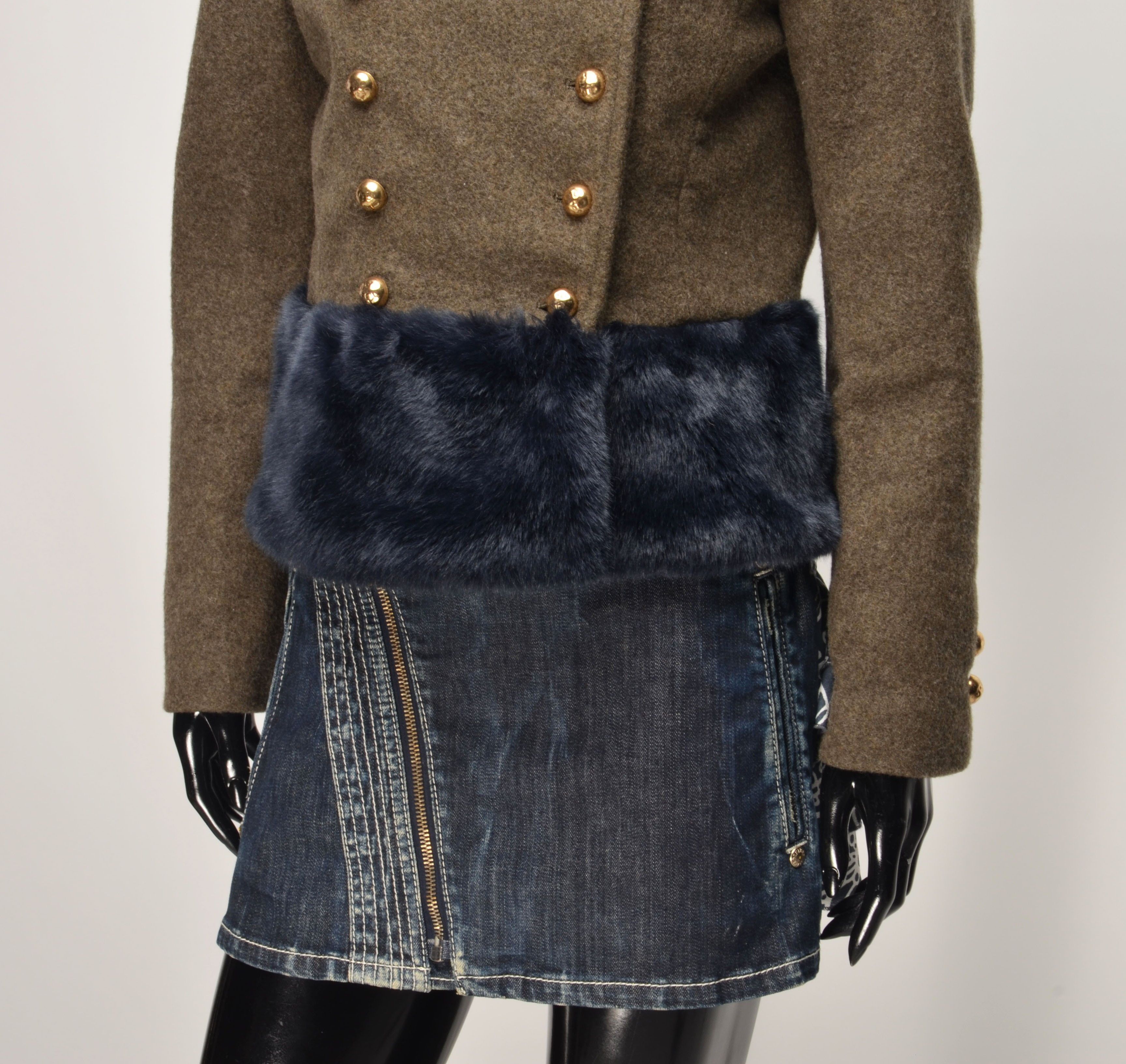 Ermanno Scervino Ermanno Scervino Napoleon Military Wool Blend Jacket Size S / US 4 / IT 40 - 4 Thumbnail