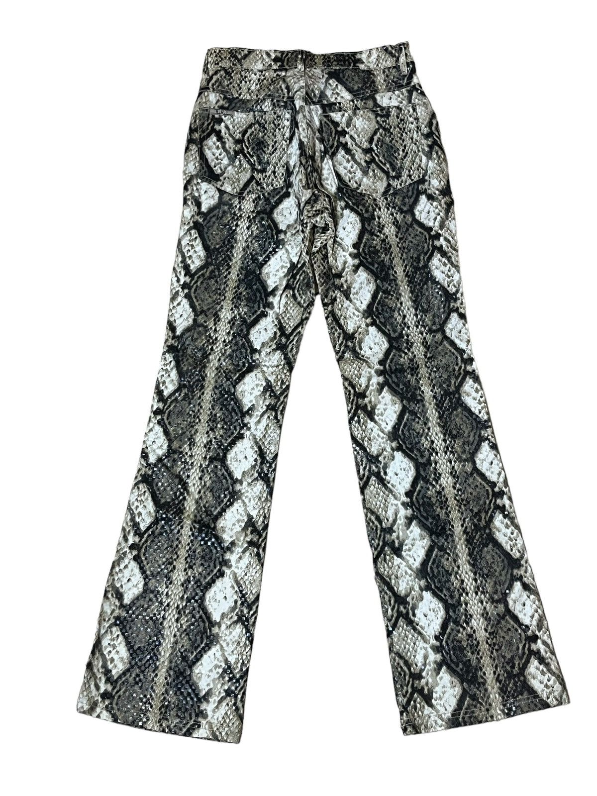 Japanese Brand NWT REVOLT R.V.T JEANS CO SNAKE SKIN PATTERNED FLARED PANT Size 26" / US 2 / IT 38 - 2 Thumbnail