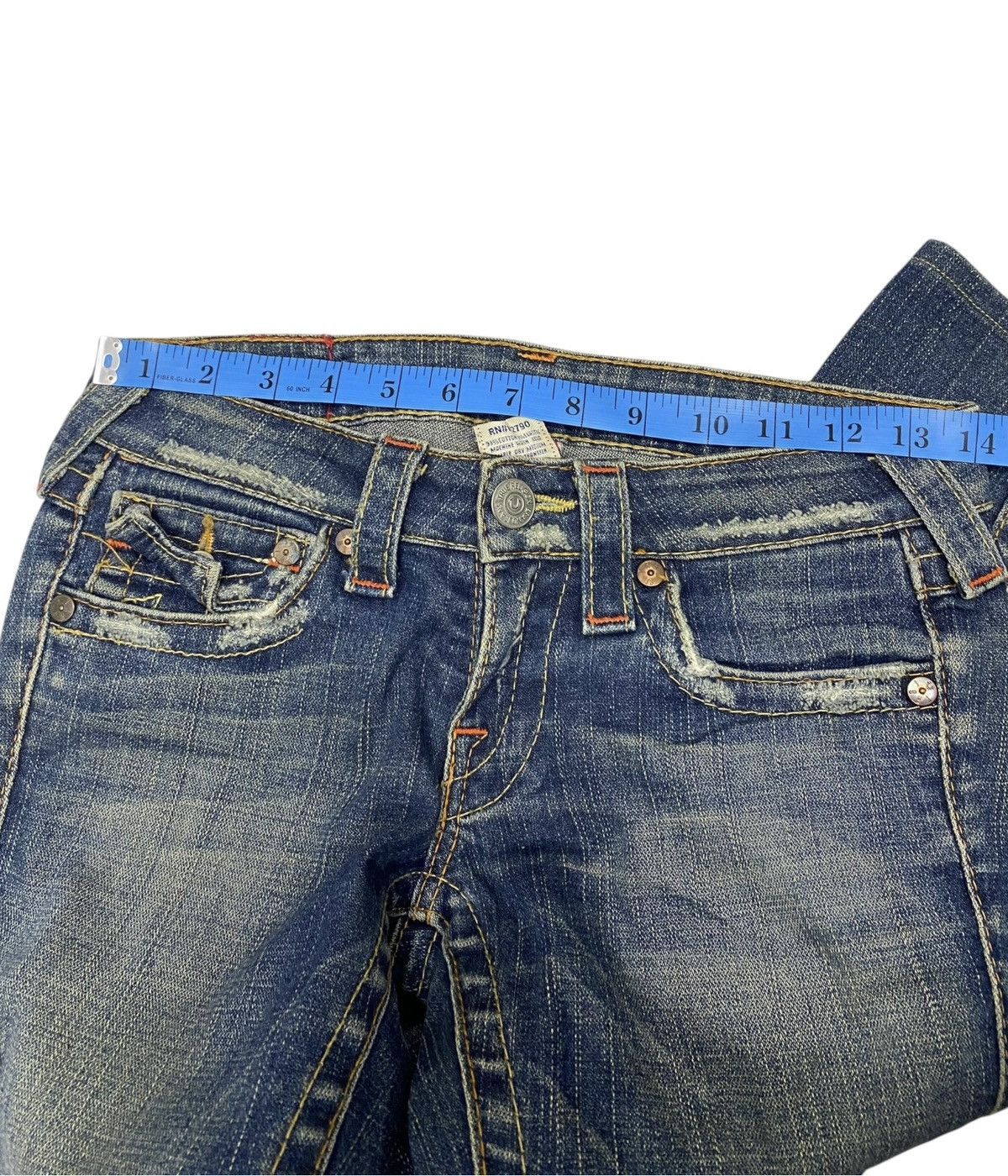 Hysteric Glamour × Le Grande Bleu (L.G.B.) × True Religion TRUE RELIGION JOEY FLARE JEANS DISTRESSED BOOTCUT DENIM JEAN Size 28" / US 6 / IT 42 - 13 Thumbnail