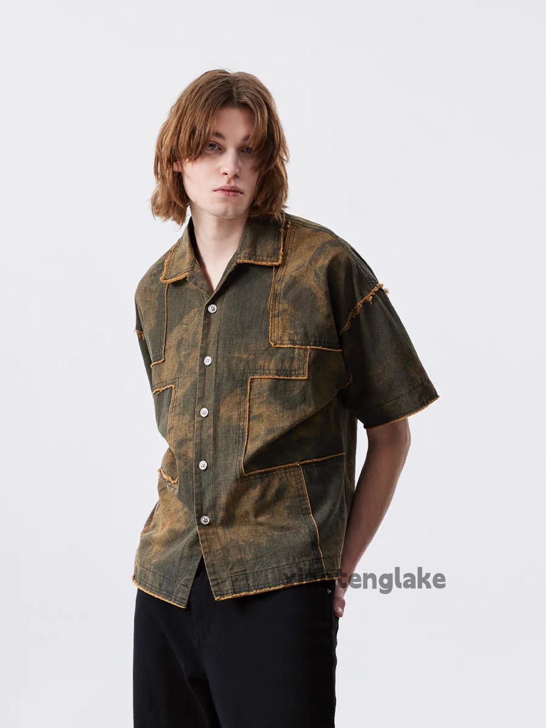 Vintage Unisex outdoor utility workwear tie dye hiphop shirt Size US XL / EU 56 / 4 - 4 Thumbnail