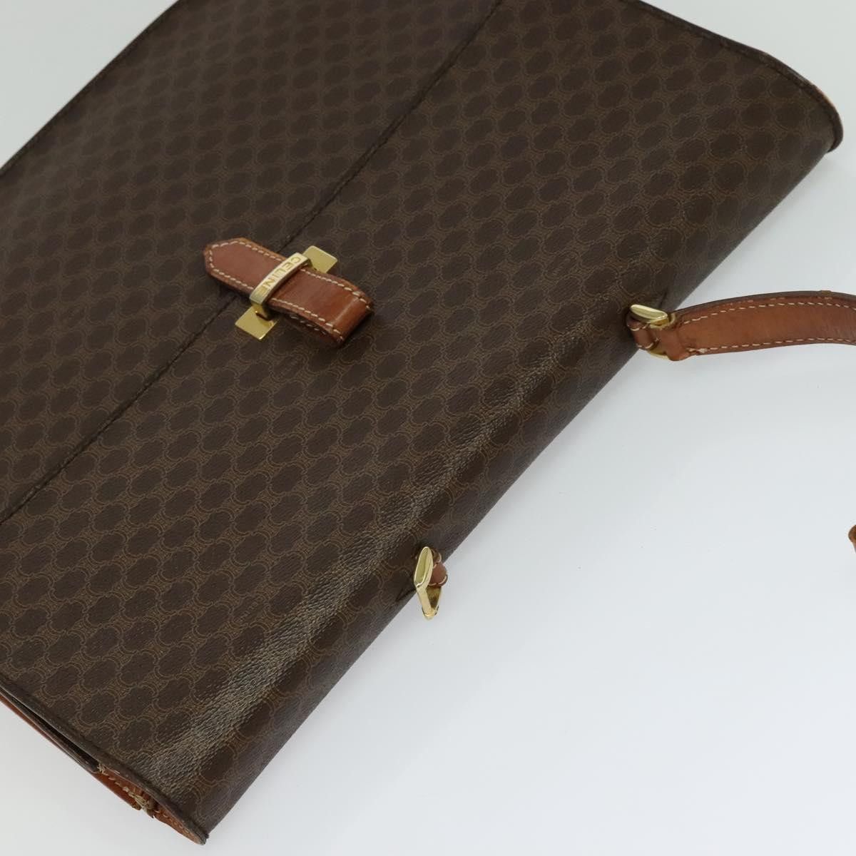 Celine CELINE Macadam Canvas Business Bag Pvc Leather Brown Gold Size ONE SIZE - 6 Thumbnail