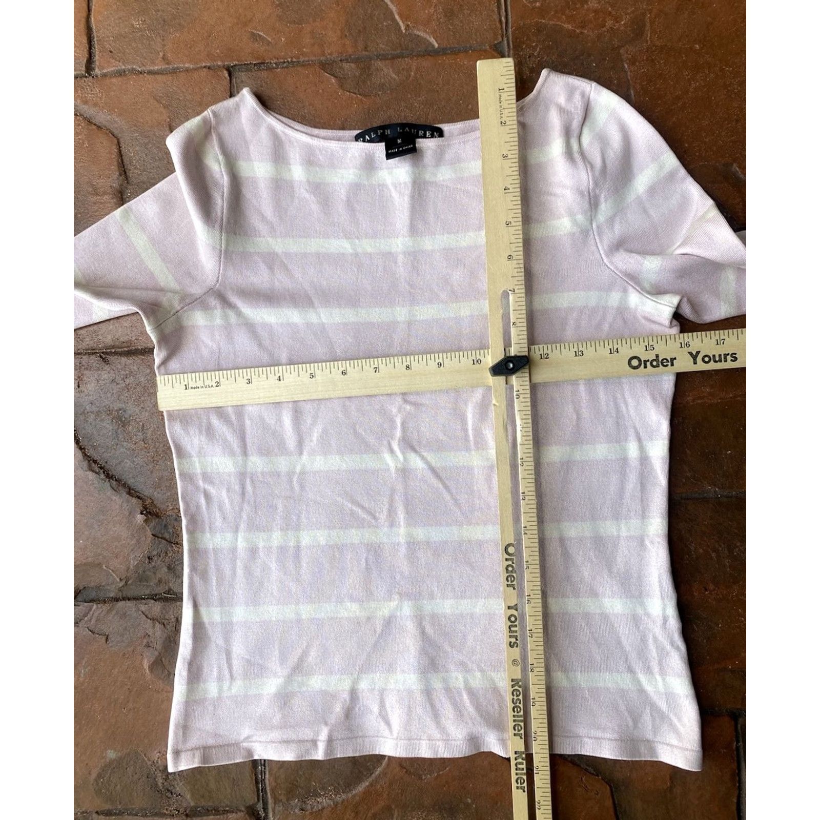 Ralph Lauren VINTAGE Ralph Lauren Black Label Striped Wide Neck Long Sleeve Shirt Women’s Medium Pink Size M / US 6-8 / IT 42-44 - 7 Thumbnail
