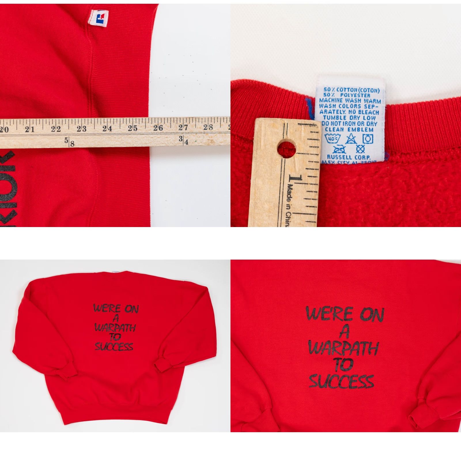 Russell Athletic VINTAGE Russell Athletic Sweatshirt Basketball Men XL Red Warriors Made USA Size US XL / EU 56 / 4 - 9 Thumbnail